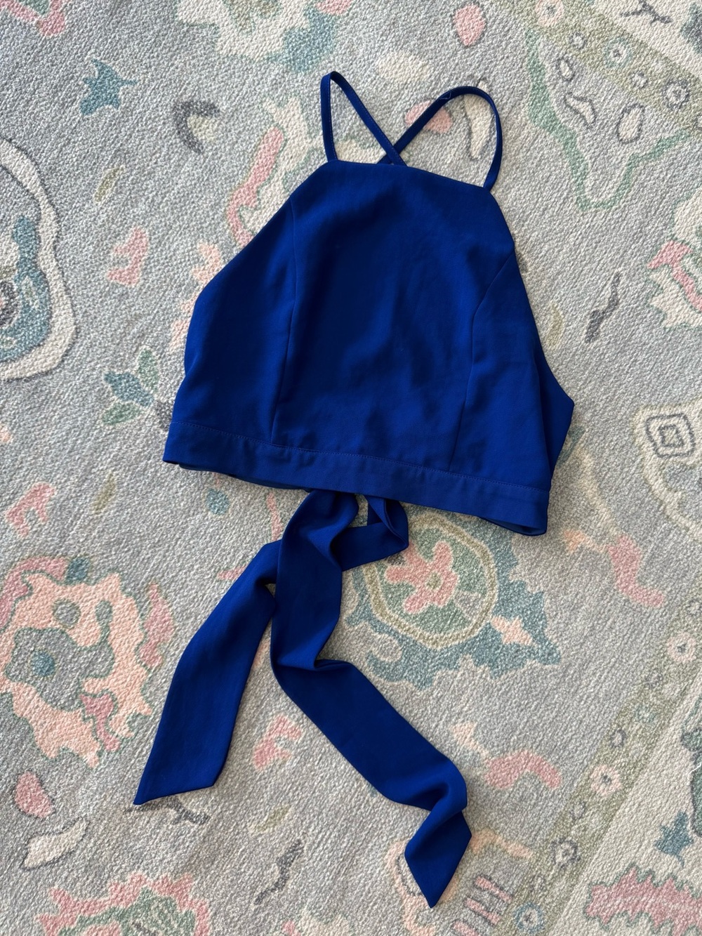 Dark Blue Halter Tie Top